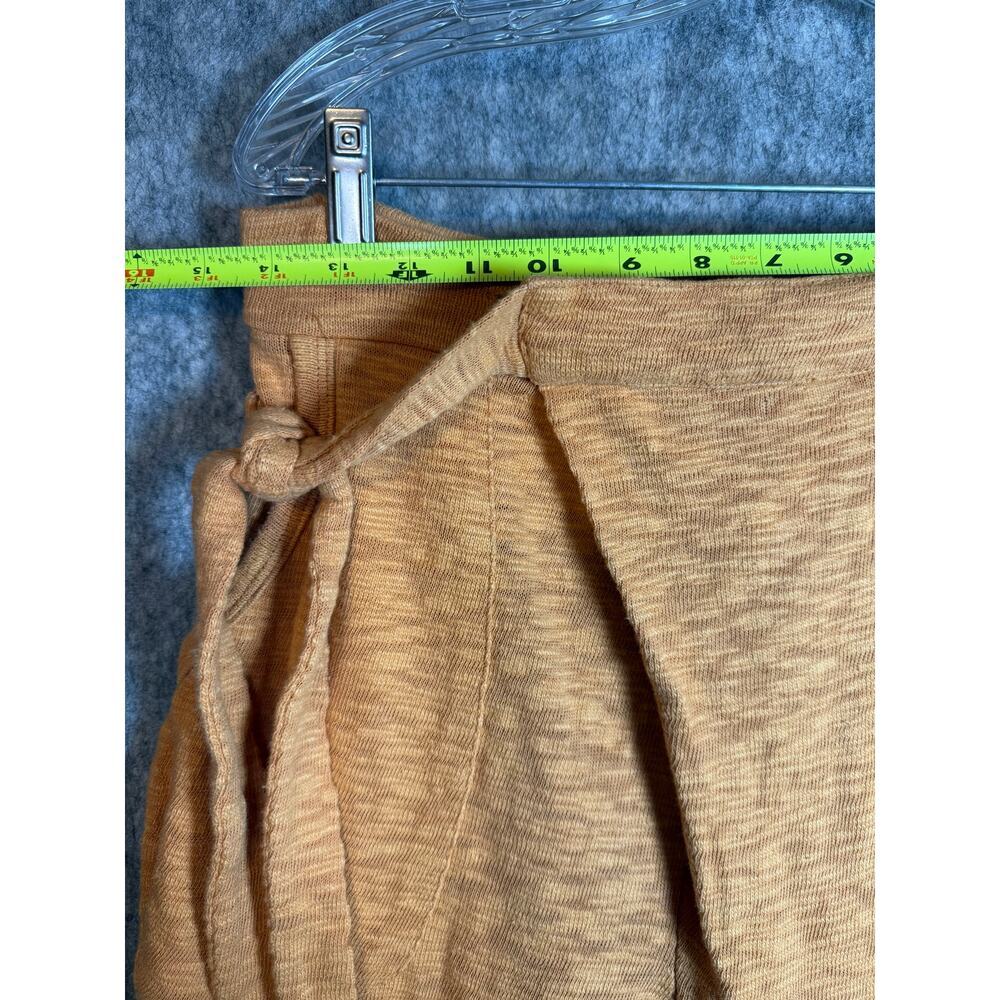 Free People Beach Orange 100% Cotton Wide Leg Dual Side Tie Pants - Small - Picture 8 of 10